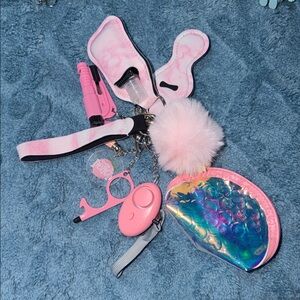 Soft‎ Pink, Marble and Iridescent Women's Keychain & Accessories